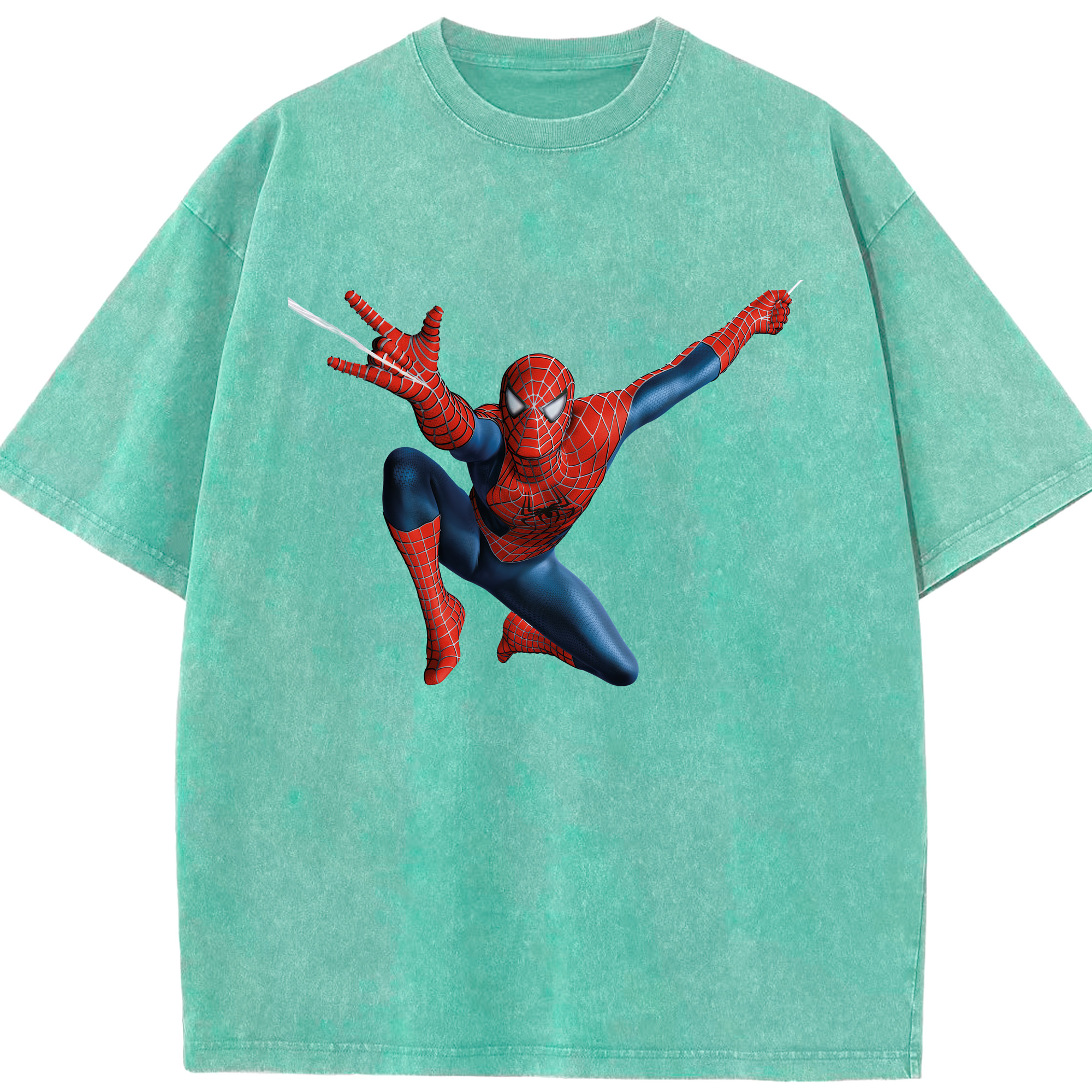 （画像用） Spider Man スパイダーマン 綿100% ヴィンテージ風 半袖Tシャツ（フロントプリント）